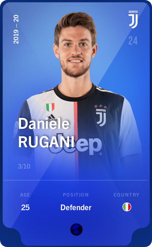 Sorare - Sorare Official - Daniele Rugani 2019-20 • Super Rare 3/10 - NFT # 109755362936633789772495886515854780155361883982886790008810780132306360961140