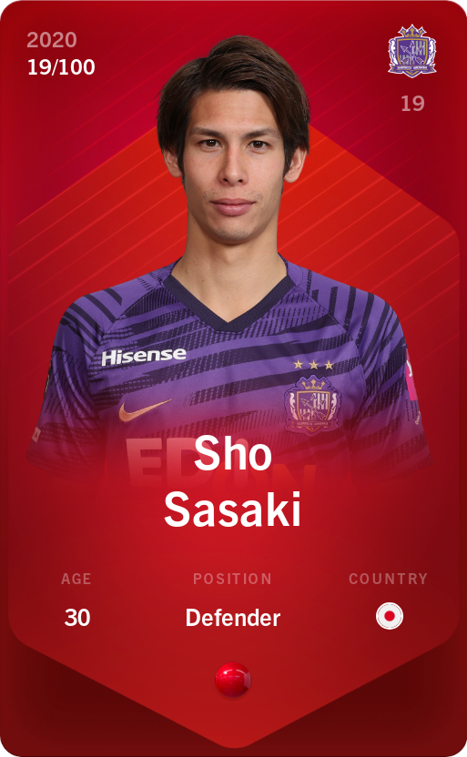 Sorare - Sorare Official - Sho Sasaki 2020-21 • Rare 19/100 - NFT # 53283114283659868487998772482740611492118818546480302045058819635430467254672