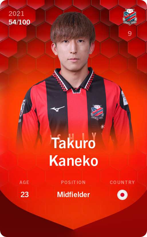 Sorare - Sorare Official - Takuro Kaneko 2021-22 • Rare 54/100 - NFT # 109466345480569447602470431598577815222298829243693999280892026697181936227025