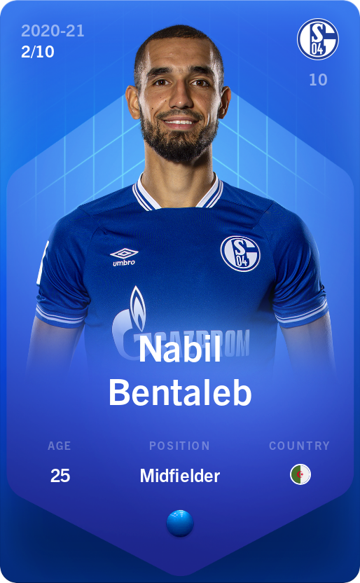 Sorare - Sorare Official - Nabil Bentaleb 2020-21 • Super Rare 2/10 - NFT # 40850684551982752705269361992045597399036913079750550236589549053238137039928