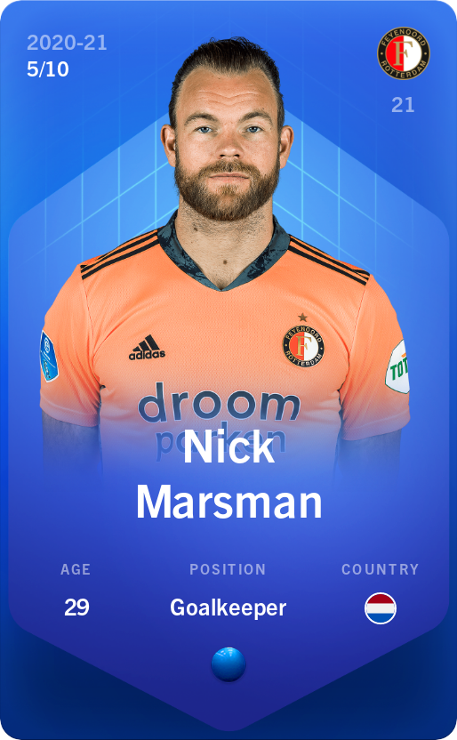 Sorare - Sorare Official - Nick Marsman 2020-21 • Super Rare 5/10 - NFT # 19338758497501815070760682313123888483678116228984750589221070132205617173911