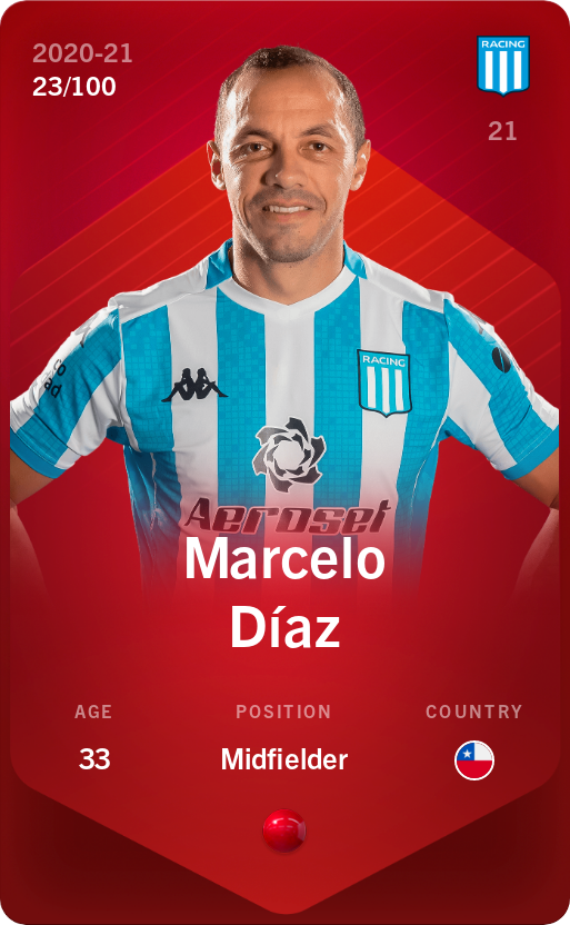 Sorare - Sorare Official - Marcelo Díaz 2020-21 • Rare 23/100 - NFT # 75483983473008958260909956114407997674609694269788552374061198485170805231137