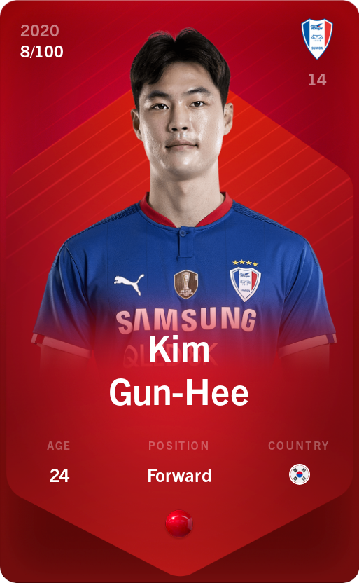 Sorare - Sorare Official - Kim Gun-Hee 2020-21 • Rare 8/100 - NFT # 12223119796839505316971646658162652626908888118611371258066041312574532720643