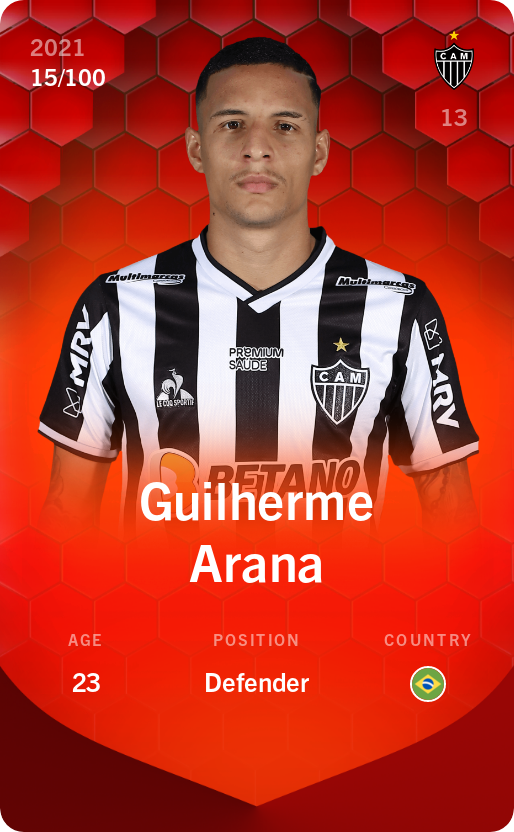 Sorare - Sorare Official - Guilherme Arana 2021-22 • Rare 15/100 - NFT # 45517710528225710832590110725699977419022029761129394491652054209600750906758