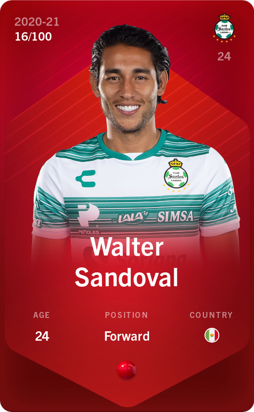 Sorare - Sorare Official - Walter Sandoval 2020-21 • Rare 16/100 - NFT # 14510641627765792663534943108006306549653134096250400046893513667708735108024