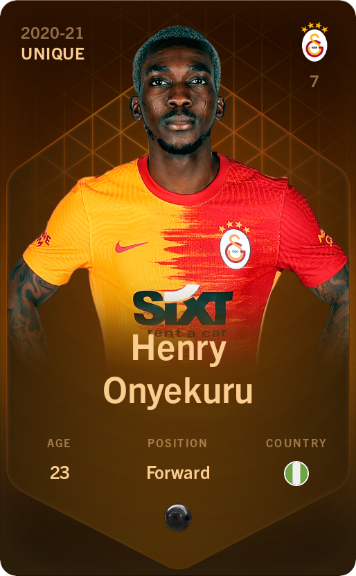 Sorare - Sorare Official - Henry Onyekuru 2020-21 • Unique - NFT # 72897891364181756741342701446237910377709850257518361726168610167929214074692