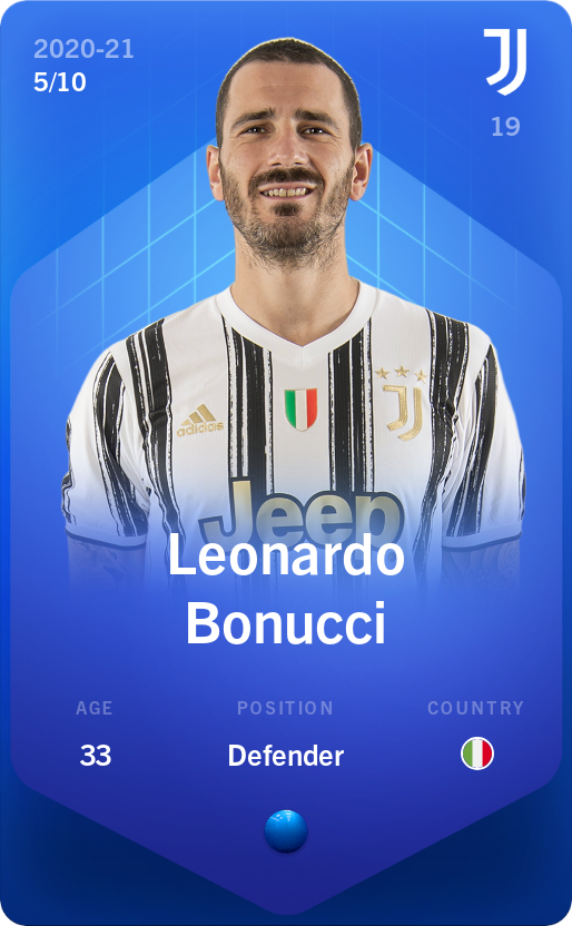 Sorare - Sorare Official - Leonardo Bonucci 2020-21 • Super Rare 5/10 - NFT # 66264191733839061811373473797226401945994270240712165848633518246536307280342