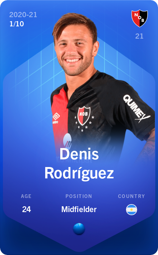 Sorare - Sorare Official - Denis Rodríguez 2020-21 • Super Rare 1/10 - NFT # 13701975047608817440778509085594167766742524434876902413194499876969269651492