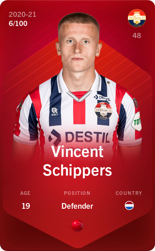 Sorare - Sorare Official - Vincent Schippers 2020-21 • Rare 6/100 - NFT # 1844320351805984016467307207967582879405512879833279404096026560247901667264