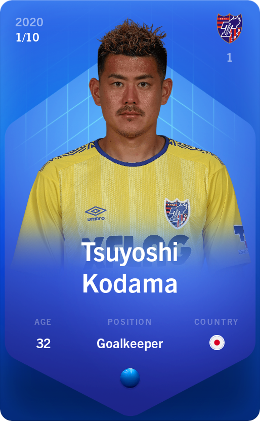 Sorare - Sorare Official - Tsuyoshi Kodama 2020-21 • Super Rare 1/10 - NFT # 70732208294957002667238686640556017339053483265543613348321817669411958870285