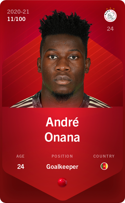 Sorare - Sorare Official - André Onana 2020-21 • Rare 11/100 - NFT # 114486644579035725948294380378431683248554127236710342859365363758869630487593