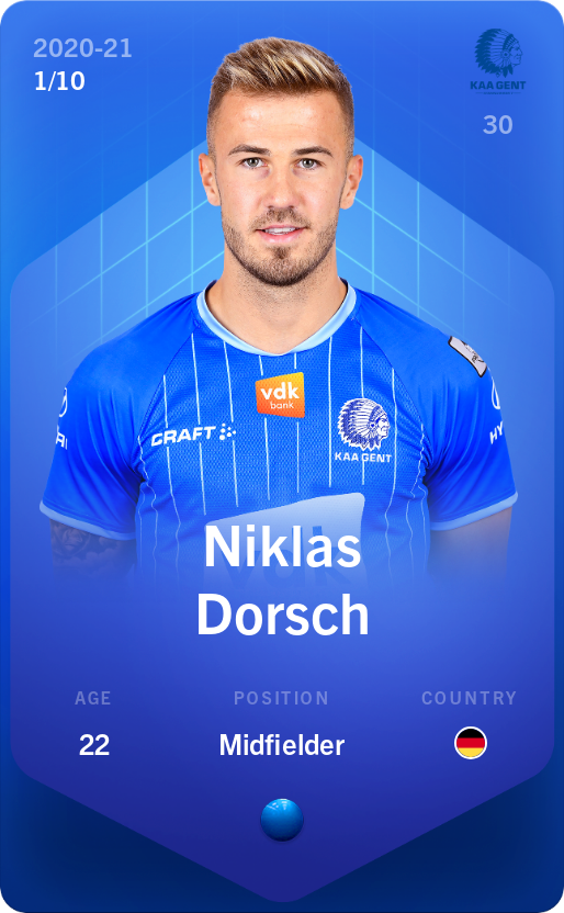 Sorare - Sorare Official - Niklas Dorsch 2020-21 • Super Rare 1/10 - NFT # 106061584564194446864371770404202171013004425987398278803619014404105585633852