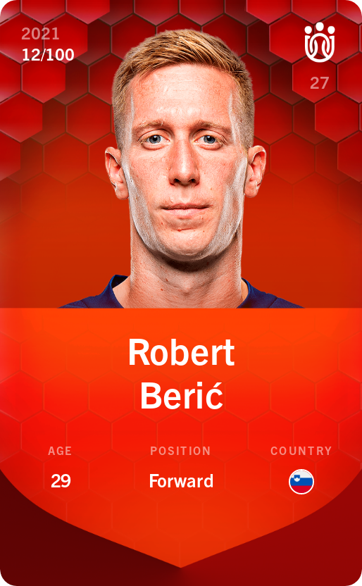 Sorare - Sorare Official - Robert Berić 2021-22 • Rare 12/100 - NFT # 64438464957590958465437032156500668797812397199792703129188551514296953559388
