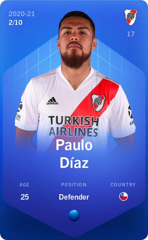 Sorare - Sorare Official - Paulo Díaz 2020-21 • Super Rare 2/10 - NFT # 87846776548588569610256649243488249588304394548507063537022402081893468203162