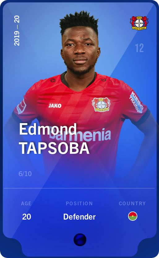 Sorare - Sorare Official - Edmond Tapsoba 2019-20 • Super Rare 6/10 - NFT # 33702891384249446482525909375723804006760998663917720414980565027482940443