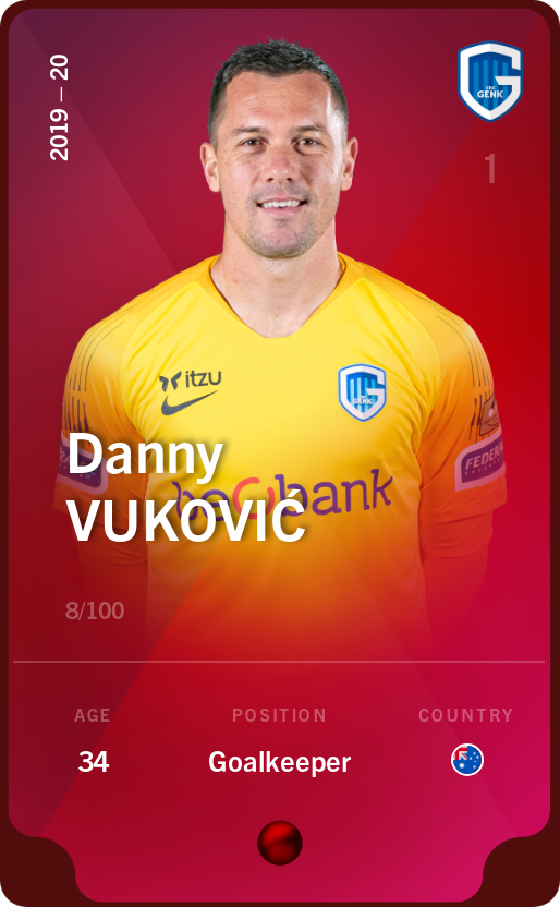Sorare - Sorare Official - Danny Vuković 2019-20 • Rare 8/100 - NFT # 22056997193455672671390401594397362767706802558078594533087258336816631205347