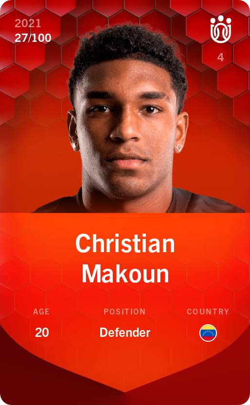 Sorare - Sorare Official - Christian Makoun 2021-22 • Rare 27/100 - NFT # 38236546258990450141109997192659386004198315790776477273614449495835423918652