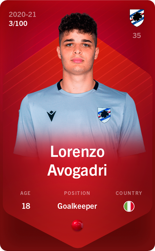 Sorare - Sorare Official - Lorenzo Avogadri 2020-21 • Rare 3/100 - NFT # 23422539030442823911122053240565220094899118522681087408025764350118957213754
