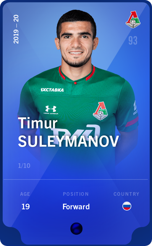 Sorare - Sorare Official - Timur Suleymanov 2019-20 • Super Rare 1/10 - NFT # 81959387353955772843726264484156272865923090125610982190931483891605776564735