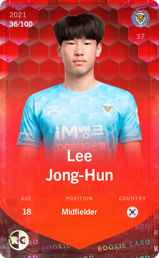 Sorare - Sorare Official - Lee Jong-Hun 2021-22 • Rare 36/100 - NFT # 56575781149130234351386055350111575252123261832475689286137655539981900984546