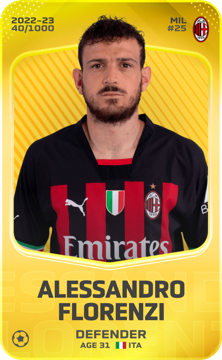 Sorare - Sorare Official - Alessandro Florenzi 2022-23 • Limited 40/1000 - NFT # 101000428338441516624116008906991901268309549934841087951622234166043460264792