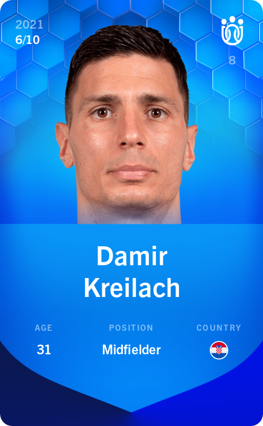 Sorare - Sorare Official - Damir Kreilach 2021-22 • Super Rare 6/10 - NFT # 110716085535250770783147286786981948477825667956952409397358805582354409880434