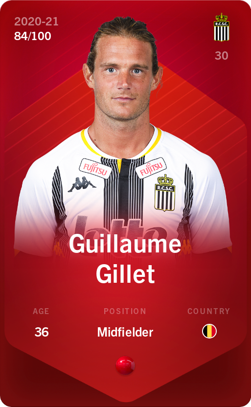 Sorare - Sorare Official - Guillaume Gillet 2020-21 • Rare 84/100 - NFT # 100432521697595408537631106239750494678443030940657984721683391789978467760991