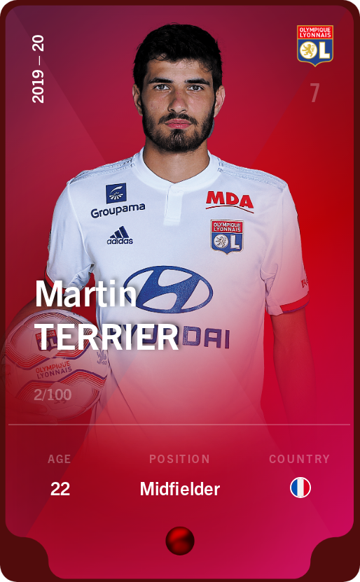 Sorare - Sorare Official - Martin Terrier 2019-20 • Rare 2/100 - NFT # 105939291895818449442524817558291611766165596018293056366121205119886701790634