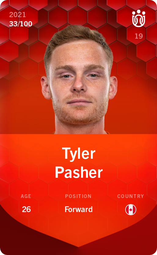 Sorare - Sorare Official - Tyler Pasher 2021-22 • Rare 33/100 - NFT # 11576985943648649795319078543788107698213432262884093428210270691692964747612