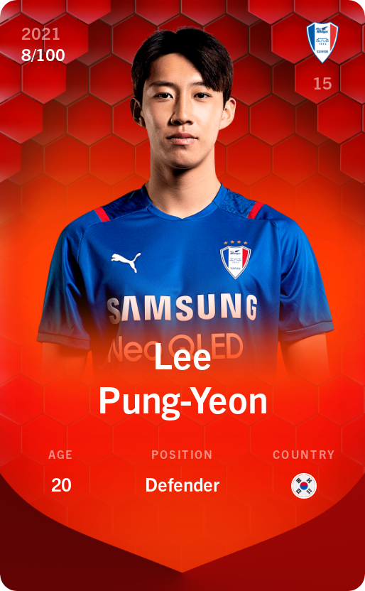 Sorare - Sorare Official - Lee Pung-Yeon 2021-22 • Rare 8/100 - NFT # 75548537422326028573810922521726832433012038461648429690617422725093004610517