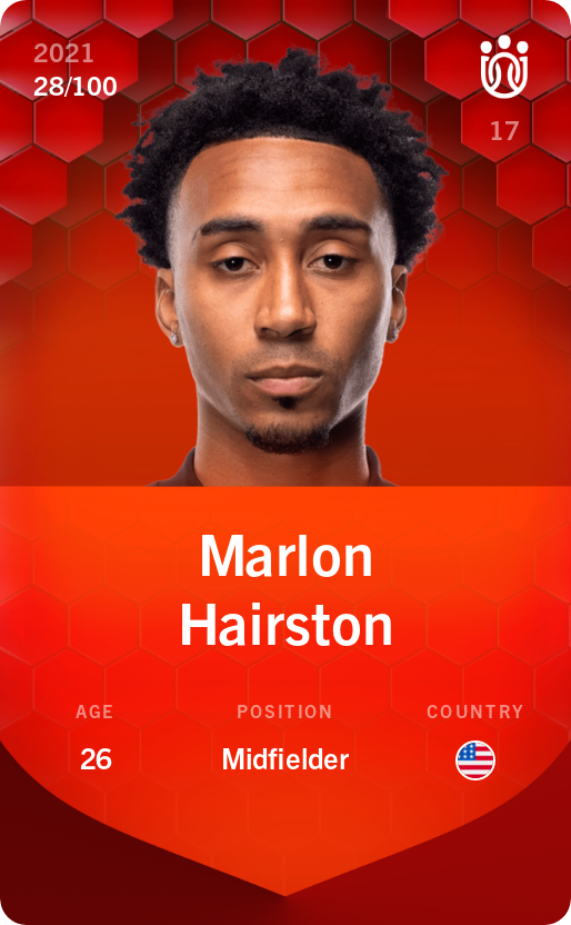 Sorare - Sorare Official - Marlon Hairston 2021-22 • Rare 28/100 - NFT # 31903822744738483973246196538738751174608631695713012265577604081155090194290