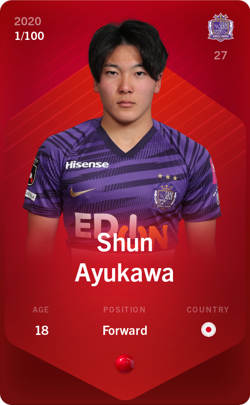 Sorare - Sorare Official - Shun Ayukawa 2020-21 • Rare 1/100 - NFT # 3792675508828613790950018781098905412364973701783819392985851323729630534799