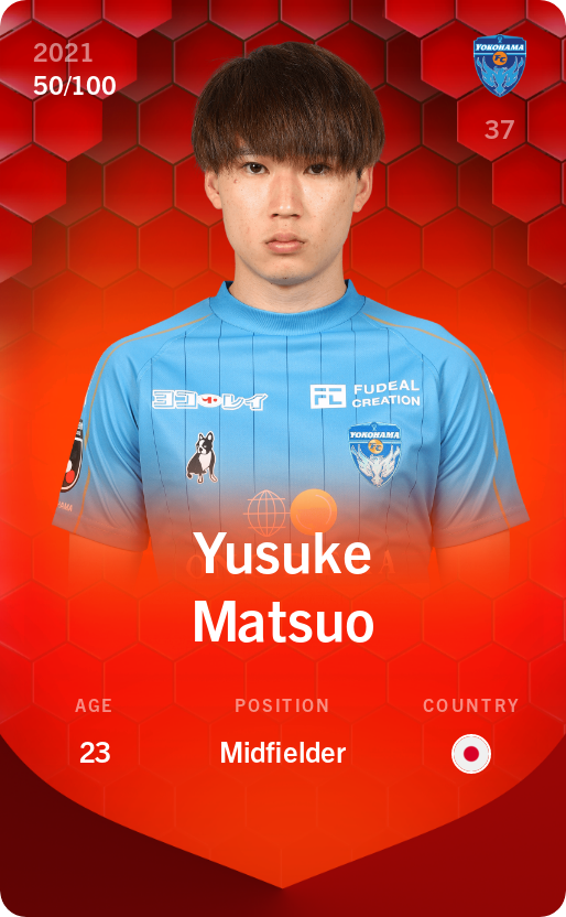 Sorare - Sorare Official - Yusuke Matsuo 2021-22 • Rare 50/100 - NFT # 42858212180485457298104921544398578177894472899260873777144759835777296969854