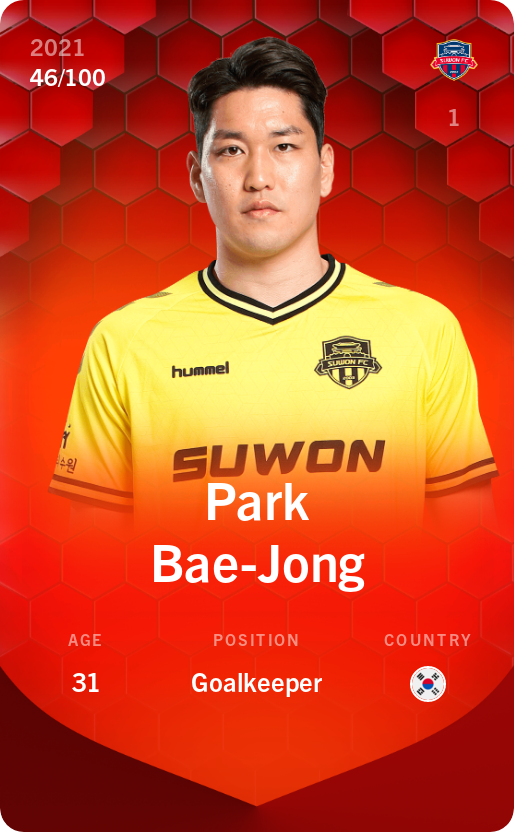 Sorare - Sorare Official - Park Bae-Jong 2021-22 • Rare 46/100 - NFT # 60542037553272279246479244070261144092595358884770105400547357445779980351608