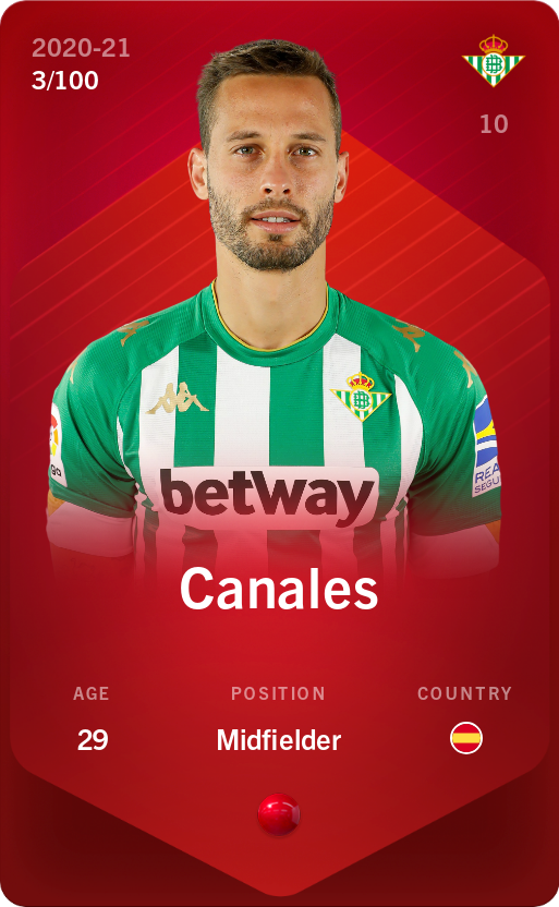 Sorare - Sorare Official - Canales 2020-21 • Rare 3/100 - NFT # 81307192955882401460854496402696467069978611307023659895416750166774116349858