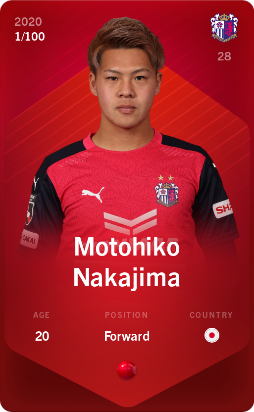 Sorare - Sorare Official - Motohiko Nakajima 2020-21 • Rare 1/100 - NFT # 26944836725691894785013963690976330333806086268276583548141784081107281794584