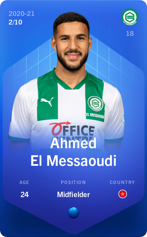 Sorare - Sorare Official - Ahmed El Messaoudi 2020-21 • Super Rare 2/10 - NFT # 71872479196462102722430260447682193757645064311051303741019659388158937981425