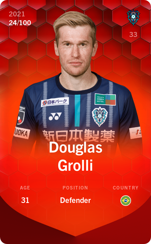 Sorare - Sorare Official - Douglas Grolli 2021-22 • Rare 24/100 - NFT # 77135393620962716164846915463491996678648684230662724474622610307303680228579