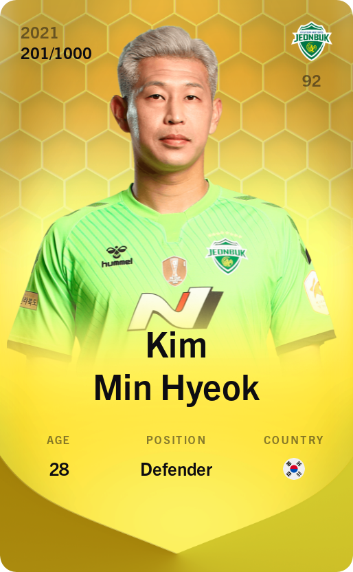 Sorare - Sorare Official - Kim Min Hyeok 2021-22 • Limited 201/1000 - NFT # 4770764642535103034855350283377832277839441293870072589439855746409162681395