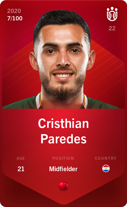 Sorare - Sorare Official - Cristhian Paredes 2020-21 • Rare 7/100 - NFT # 33633546879157493693408902228419087283041907517127338171378556947730238553756