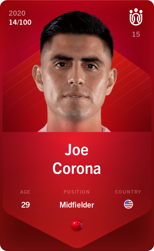 Sorare - Sorare Official - Joe Corona 2020-21 • Rare 14/100 - NFT # 96096978793707645023821146935421654172785092014084191676148896949949105757734