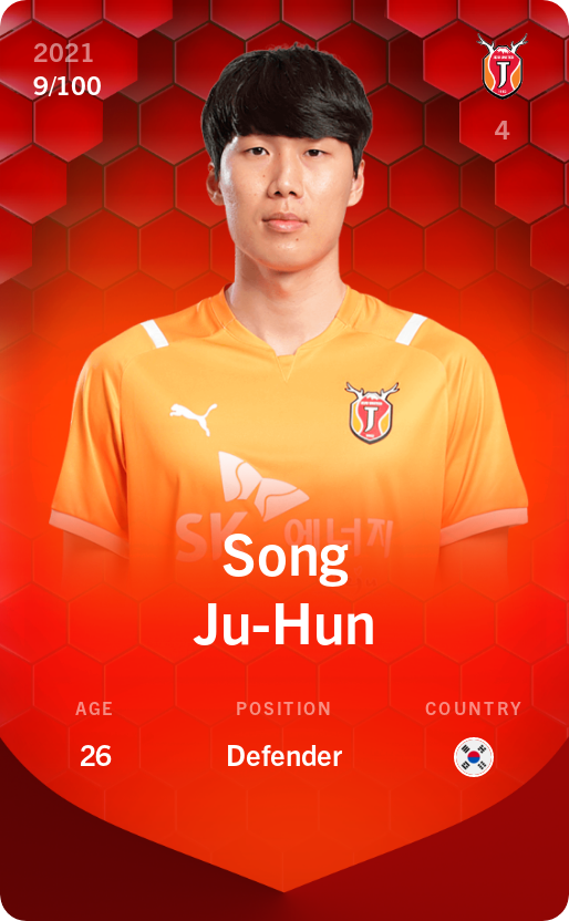 Sorare - Sorare Official - Song Ju-Hun 2021-22 • Rare 9/100 - NFT # 54592687513501950789239338254381923315540990797467743467928167055722008839599