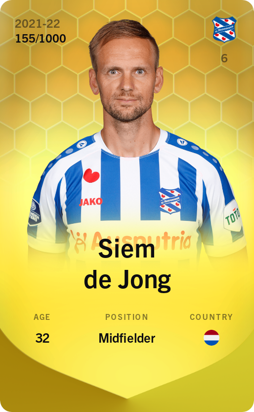 Sorare - Sorare Official - Siem de Jong 2021-22 • Limited 155/1000 - NFT # 4550277125017943037220247344859455008373865010341907673945854709193797991662