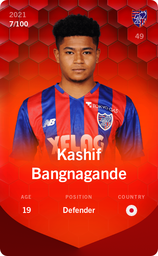 Sorare - Sorare Official - Kashif Bangnagande 2021-22 • Rare 7/100 - NFT # 37820722564880510136241928013348458780727788820322045911217675791192921546960