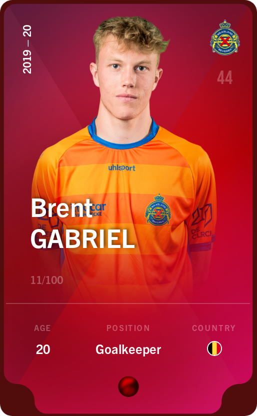 Sorare - Sorare Official - Brent Gabriel 2019-20 • Rare 11/100 - NFT # 7694605446655824421586888676965147542972210146238398116647103765545225101651