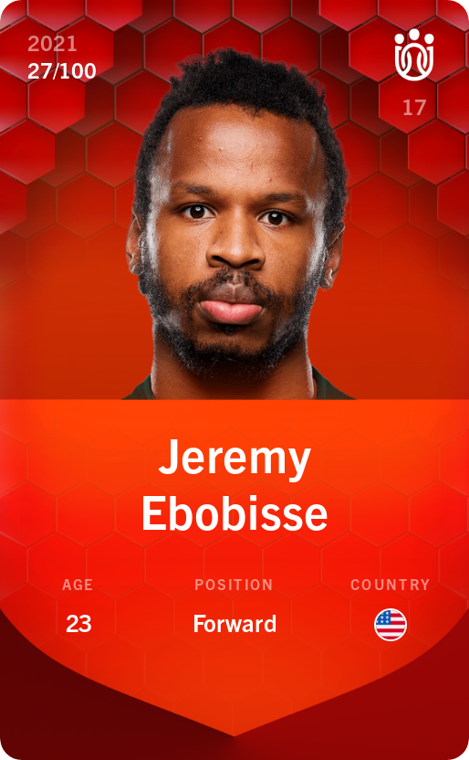 Sorare - Sorare Official - Jeremy Ebobisse 2021-22 • Rare 27/100 - NFT # 29452694807001547048446819362877322952091549360060305223071070712117309975586