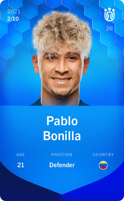 Sorare - Sorare Official - Pablo Bonilla 2021-22 • Super Rare 2/10 - NFT # 55352779701017233066689350200940664728586993459694446776369700648008252348804