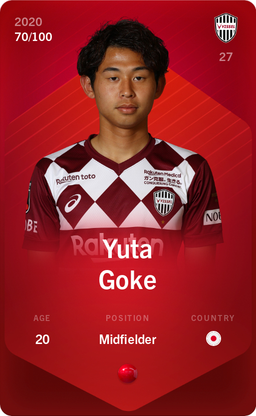 Sorare - Sorare Official - Yuta Goke 2020-21 • Rare 70/100 - NFT # 105437189665387464788573172985448883813722151289197179823079389888582594101292