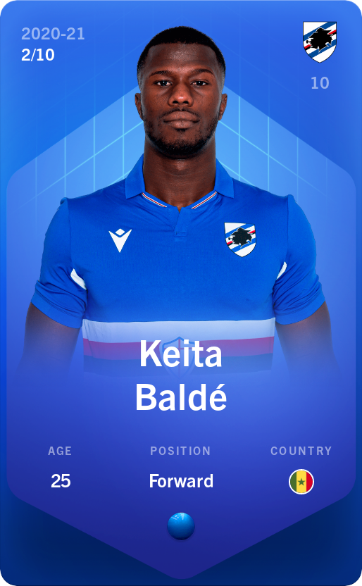 Sorare - Sorare Official - Keita Baldé 2020-21 • Super Rare 2/10 - NFT # 18103293868115748871522443400782335600447829110929185764921105578808524663733