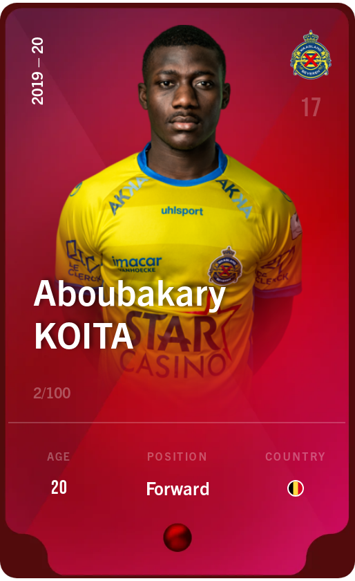 Sorare - Sorare Official - Aboubakary Koita 2019-20 • Rare 2/100 - NFT # 5224515577562252909508435843717543340279112588242664213824771624428638936261